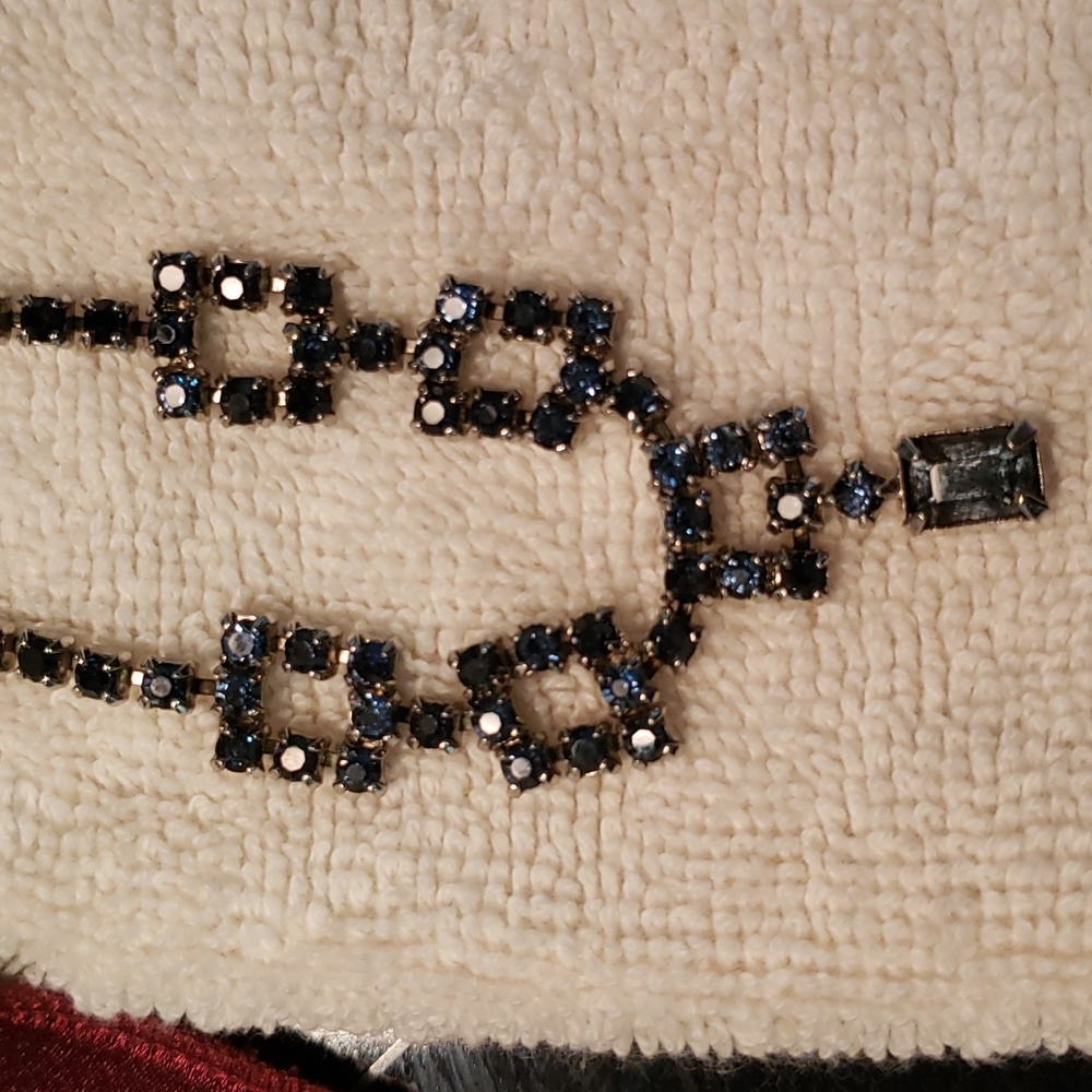 Vintage Blue Rhinestone Necklace